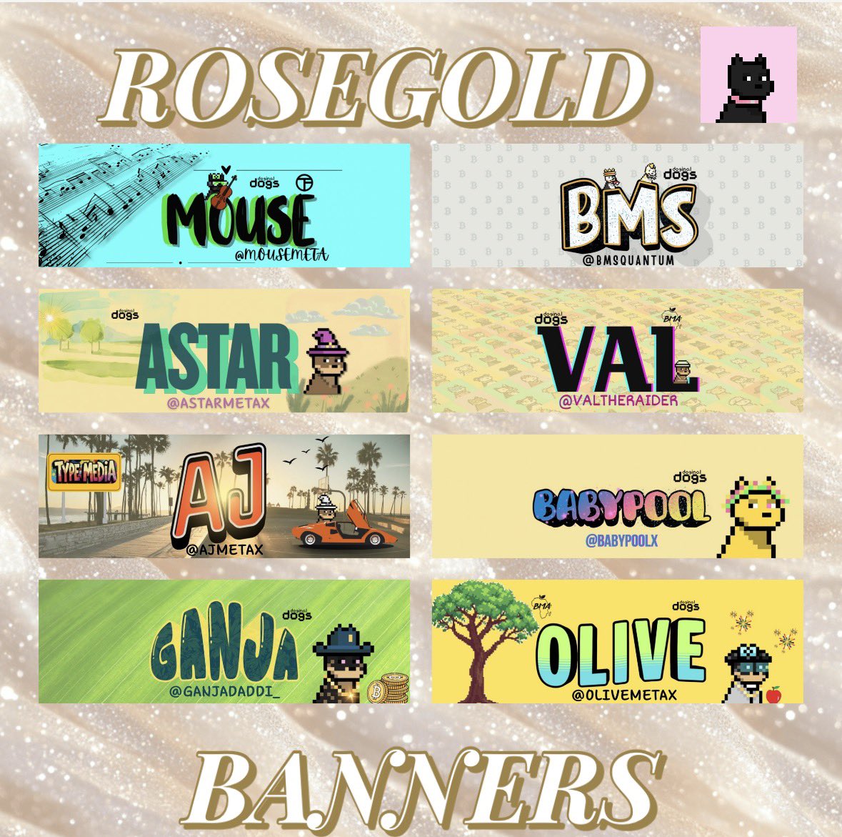 Rose Gold Banners